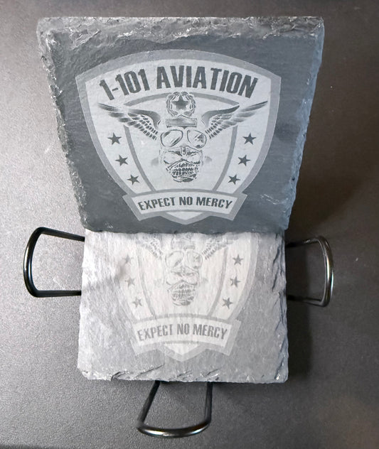 Custom Laser Engraved Slate Coaster Set