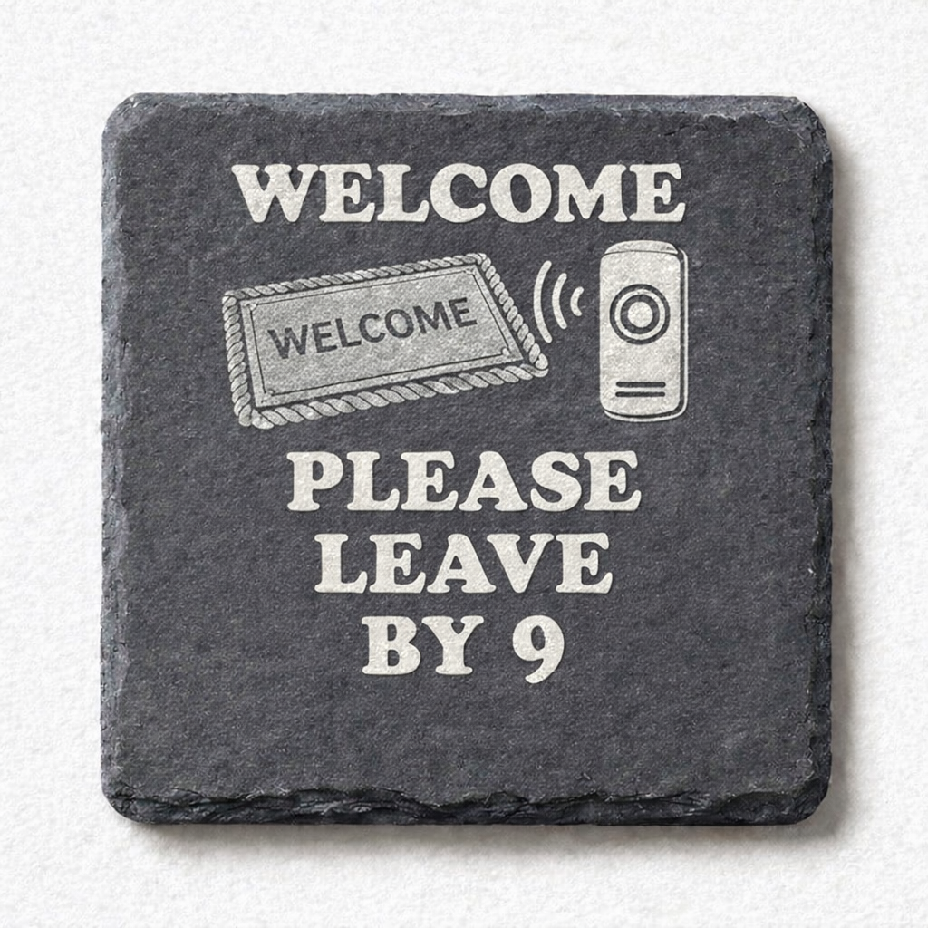 Custom Laser Engraved Slate Coaster Set