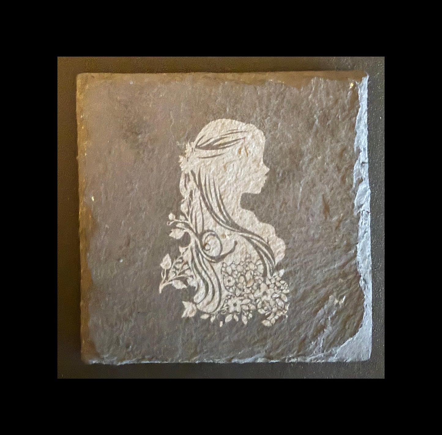 Custom Laser Engraved Slate Coaster Set