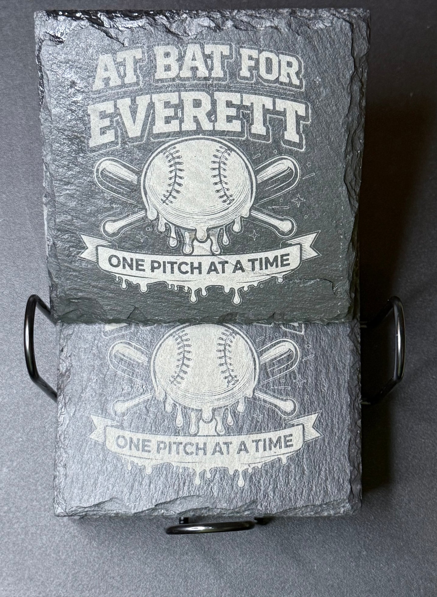 Custom Laser Engraved Slate Coaster Set